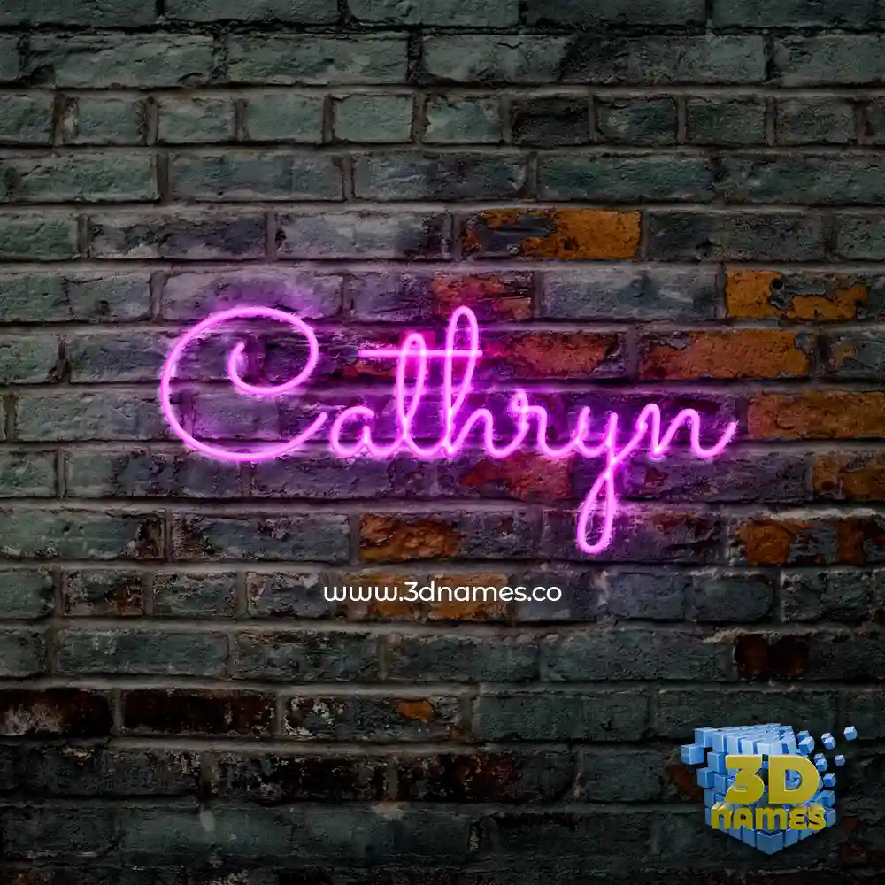 cathryn in Pink Neon style - 3D name wallpaper