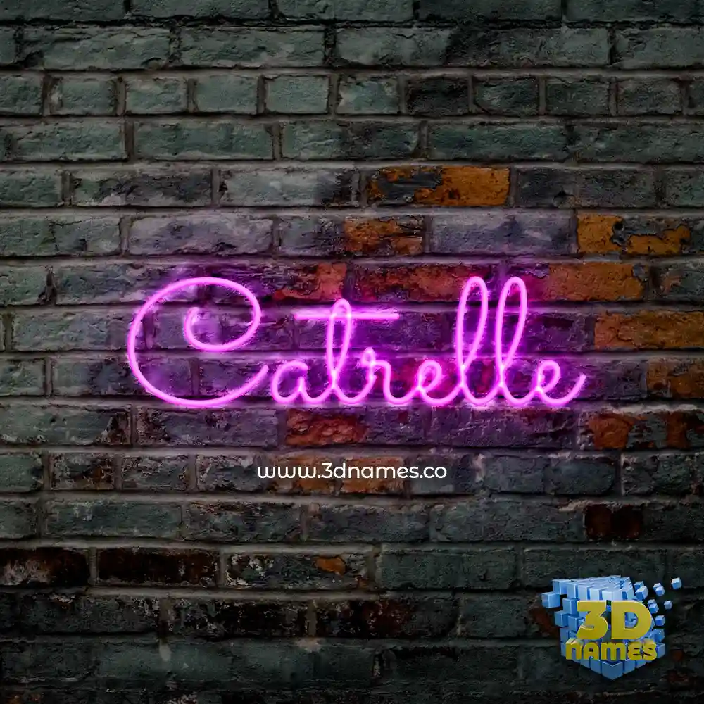 catrelle in Pink Neon style - 3D name wallpaper