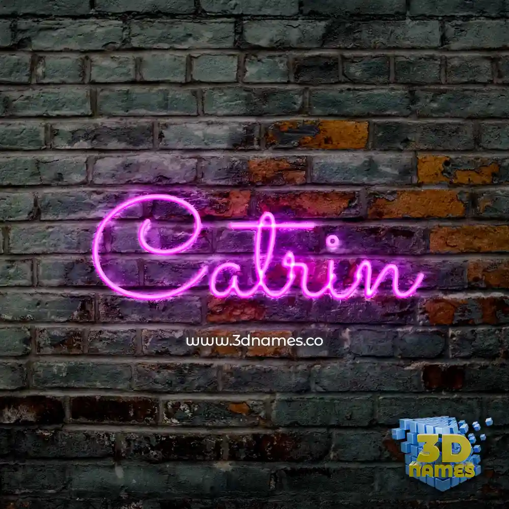catrin in Pink Neon style - 3D name wallpaper