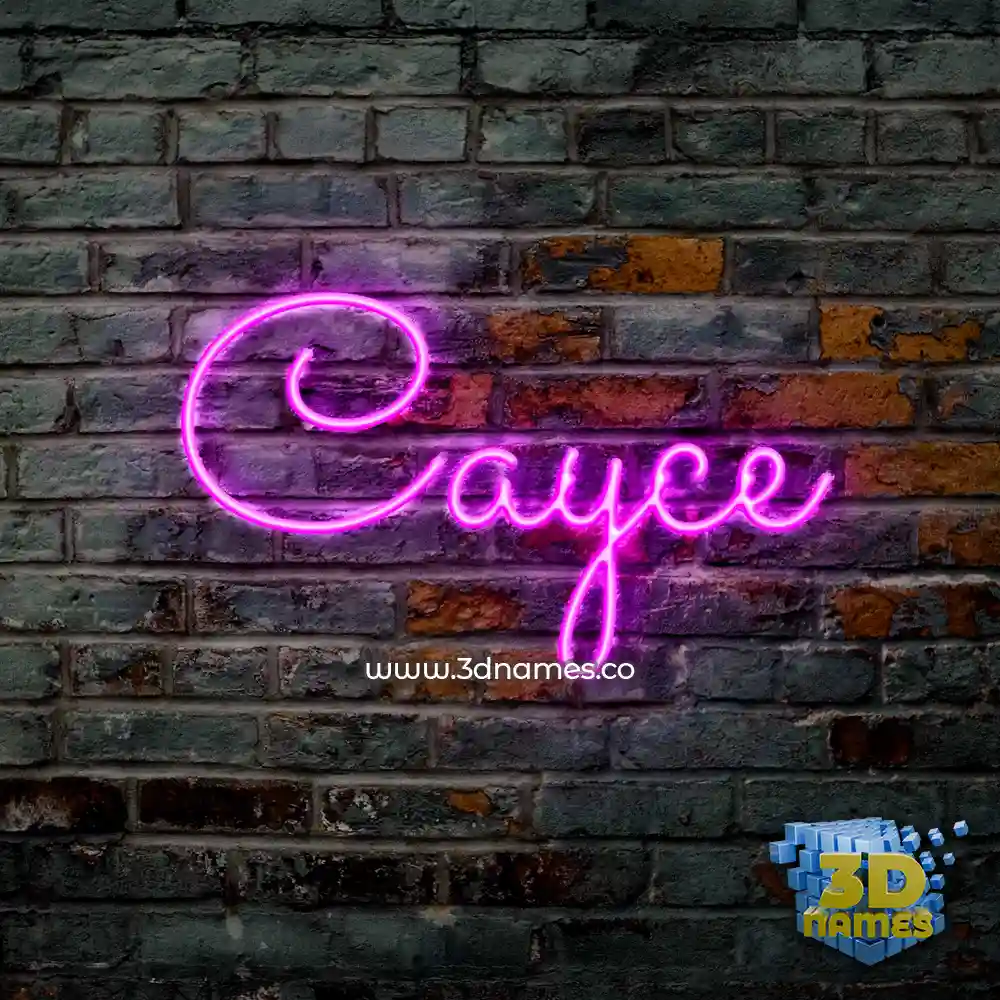 cayce in Pink Neon style - 3D name wallpaper