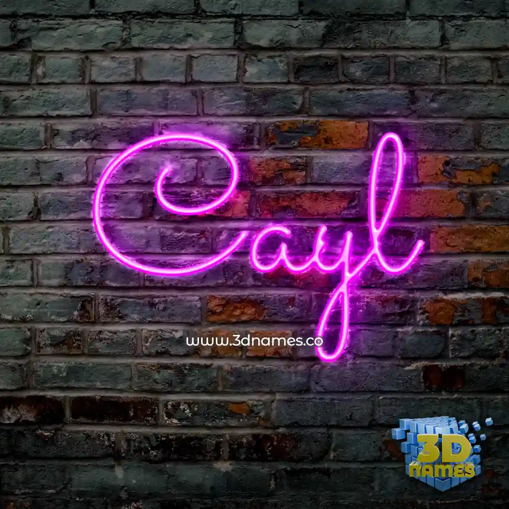 cayl in Pink Neon style - 3D name wallpaper