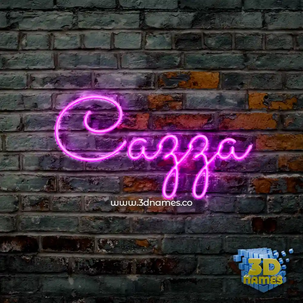 cazza in Pink Neon style - 3D name wallpaper