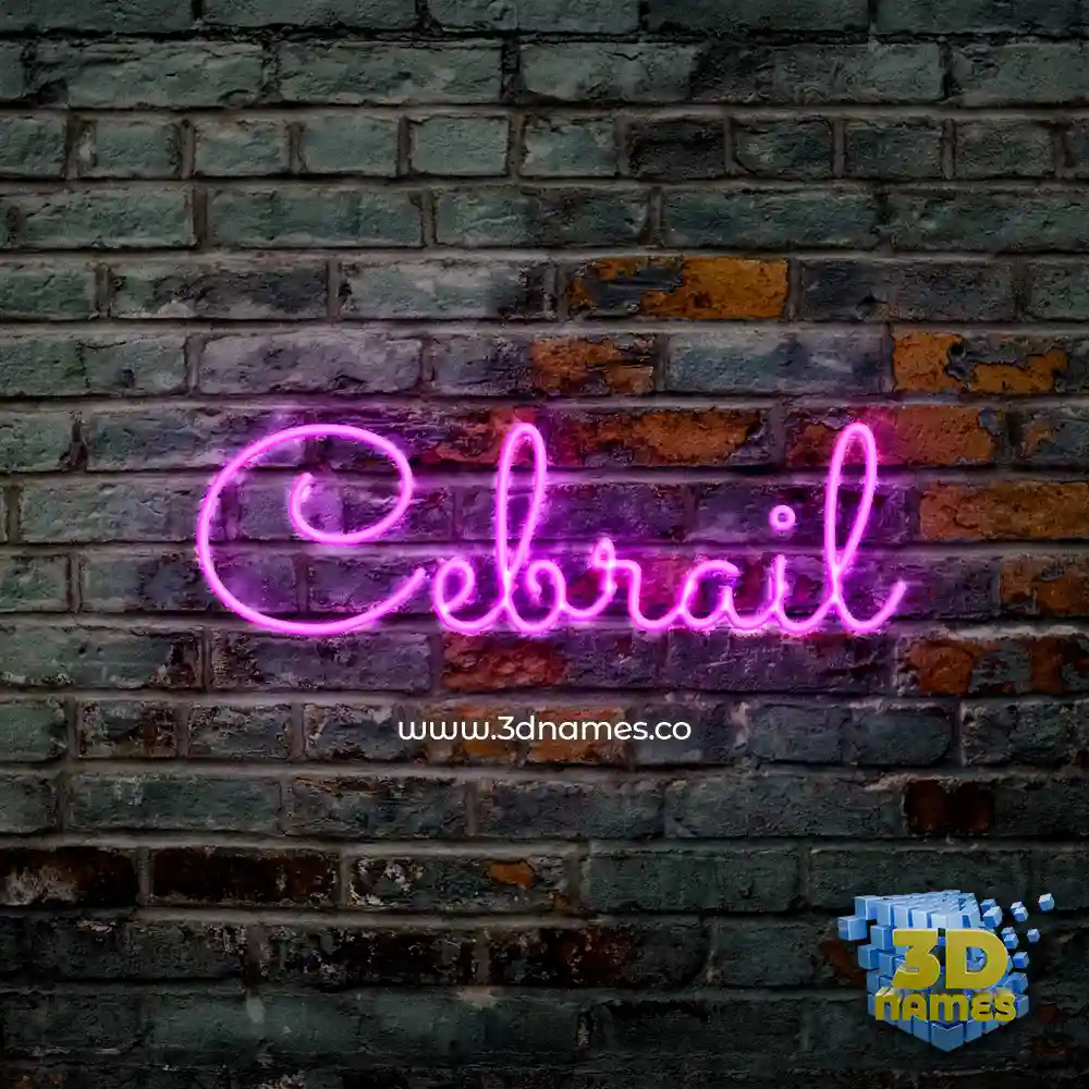 cebrail in Pink Neon style - 3D name wallpaper