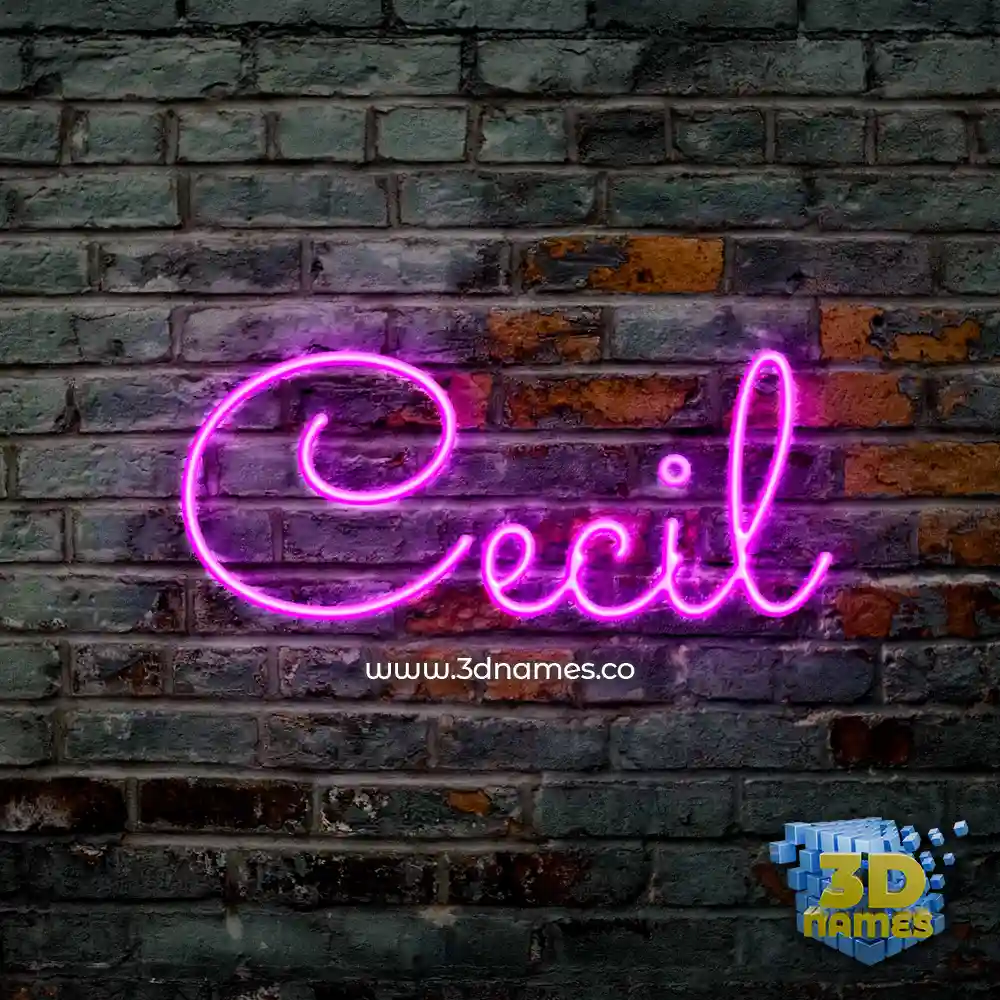 cecil in Pink Neon style - 3D name wallpaper