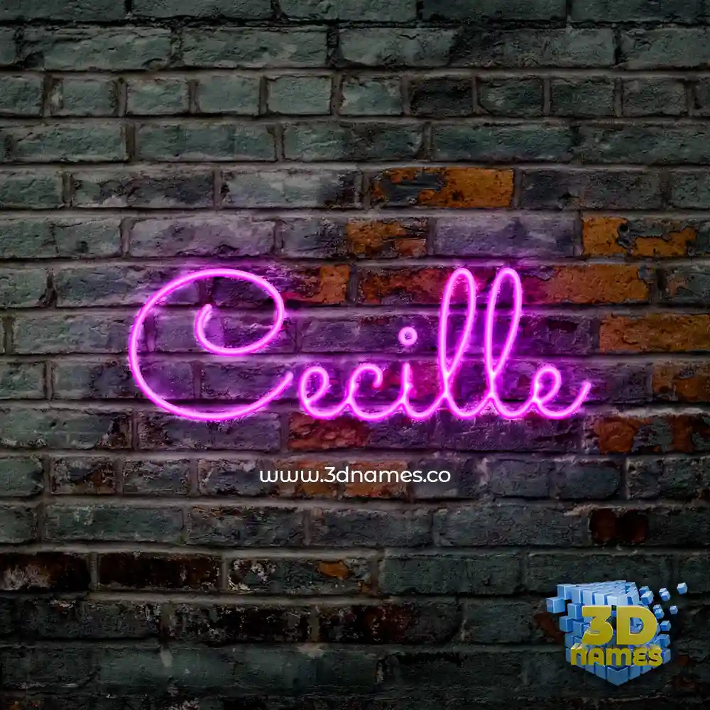 cecille in Pink Neon style - 3D name wallpaper