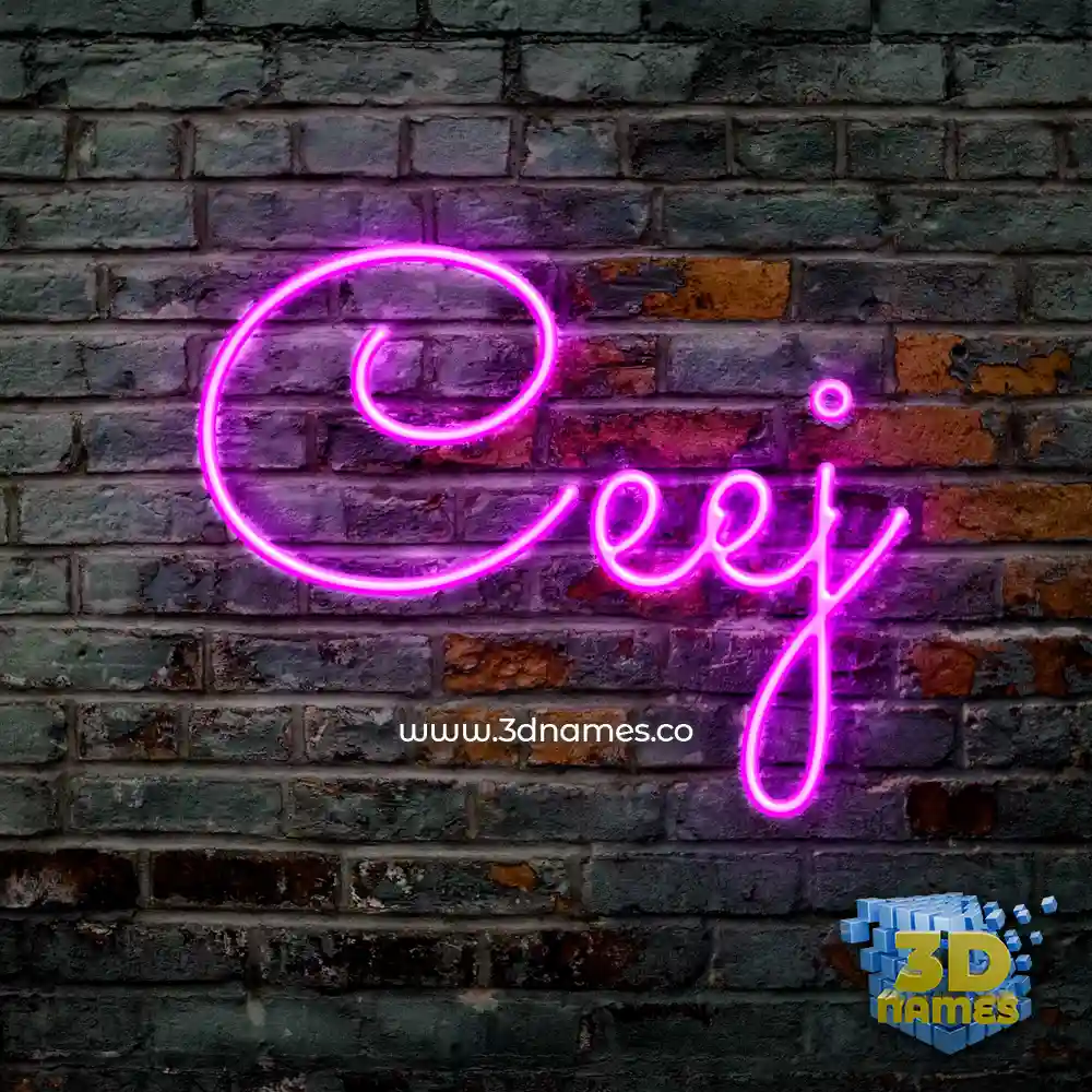 ceej in Pink Neon style - 3D name wallpaper