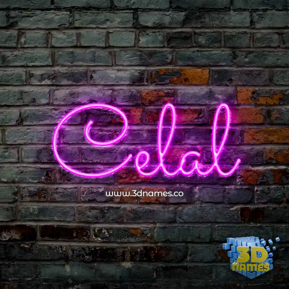 celal in Pink Neon style - 3D name wallpaper