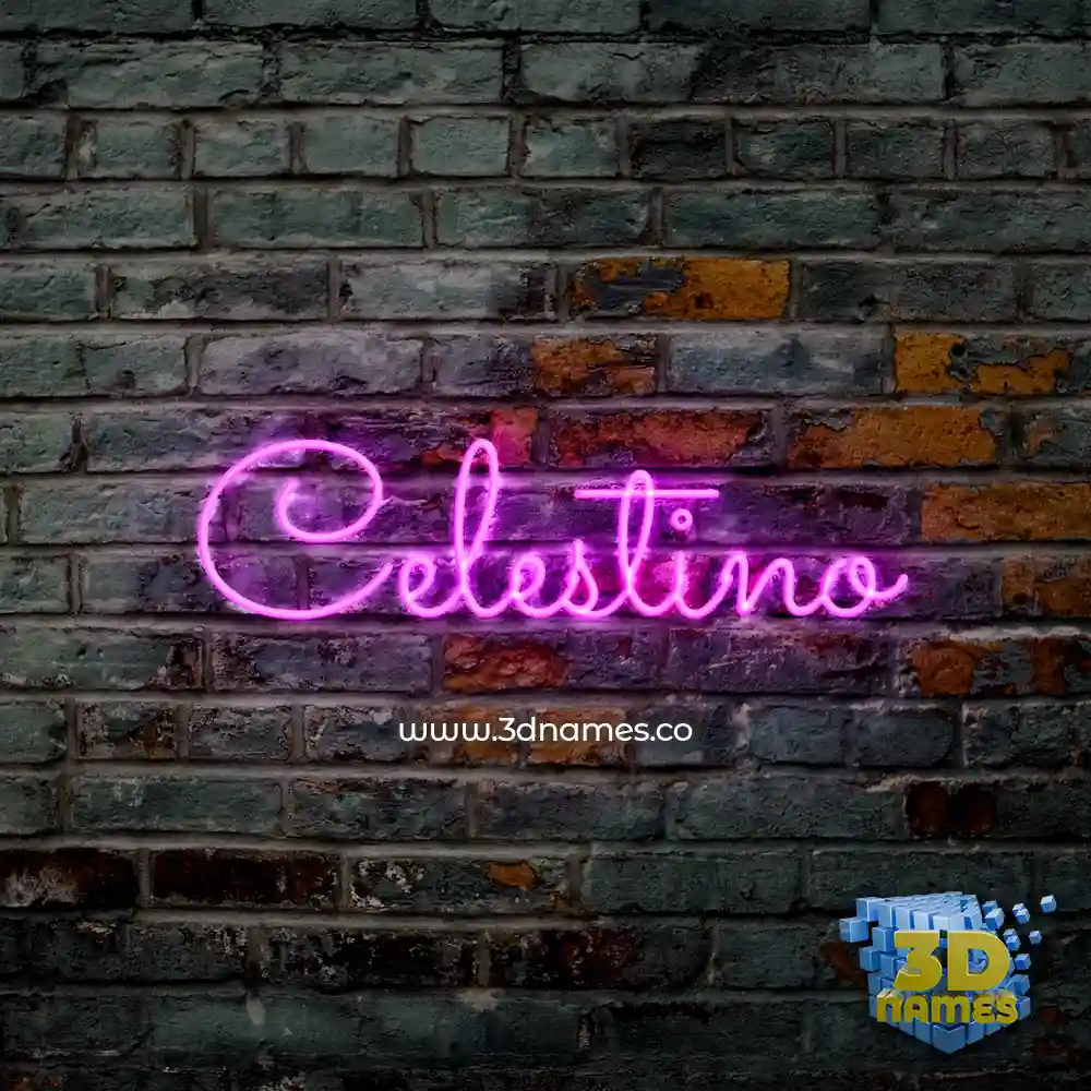celestino in Pink Neon style - 3D name wallpaper