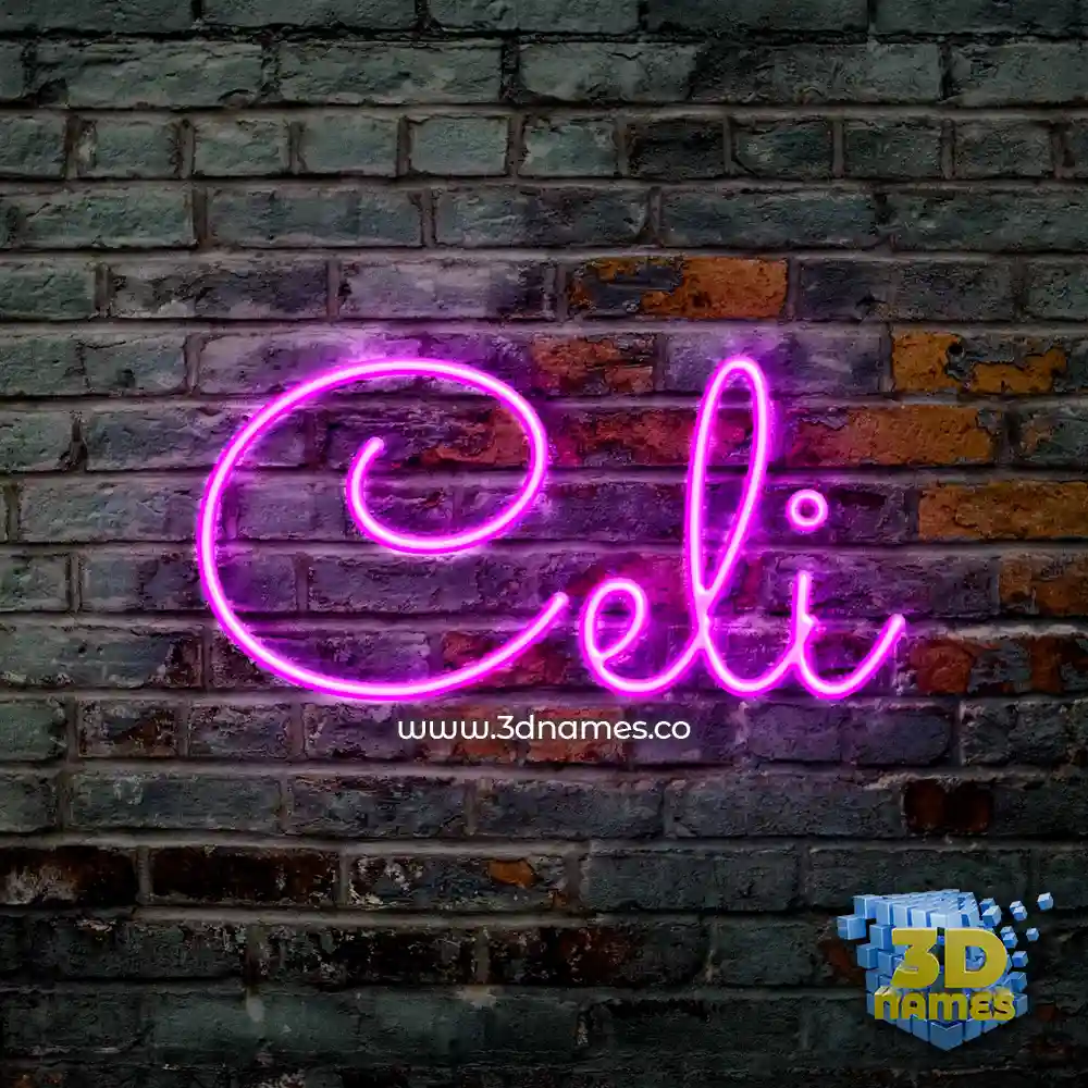 celi in Pink Neon style - 3D name wallpaper