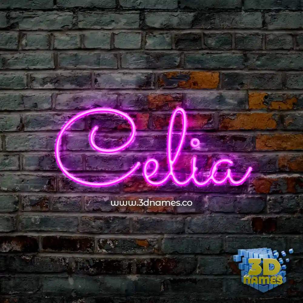 celia in Pink Neon style - 3D name wallpaper