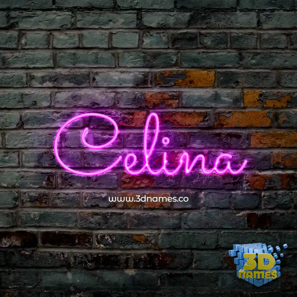 celina in Pink Neon style - 3D name wallpaper
