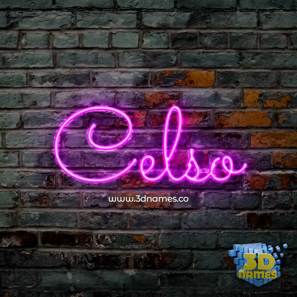 celso in Pink Neon style - 3D name wallpaper