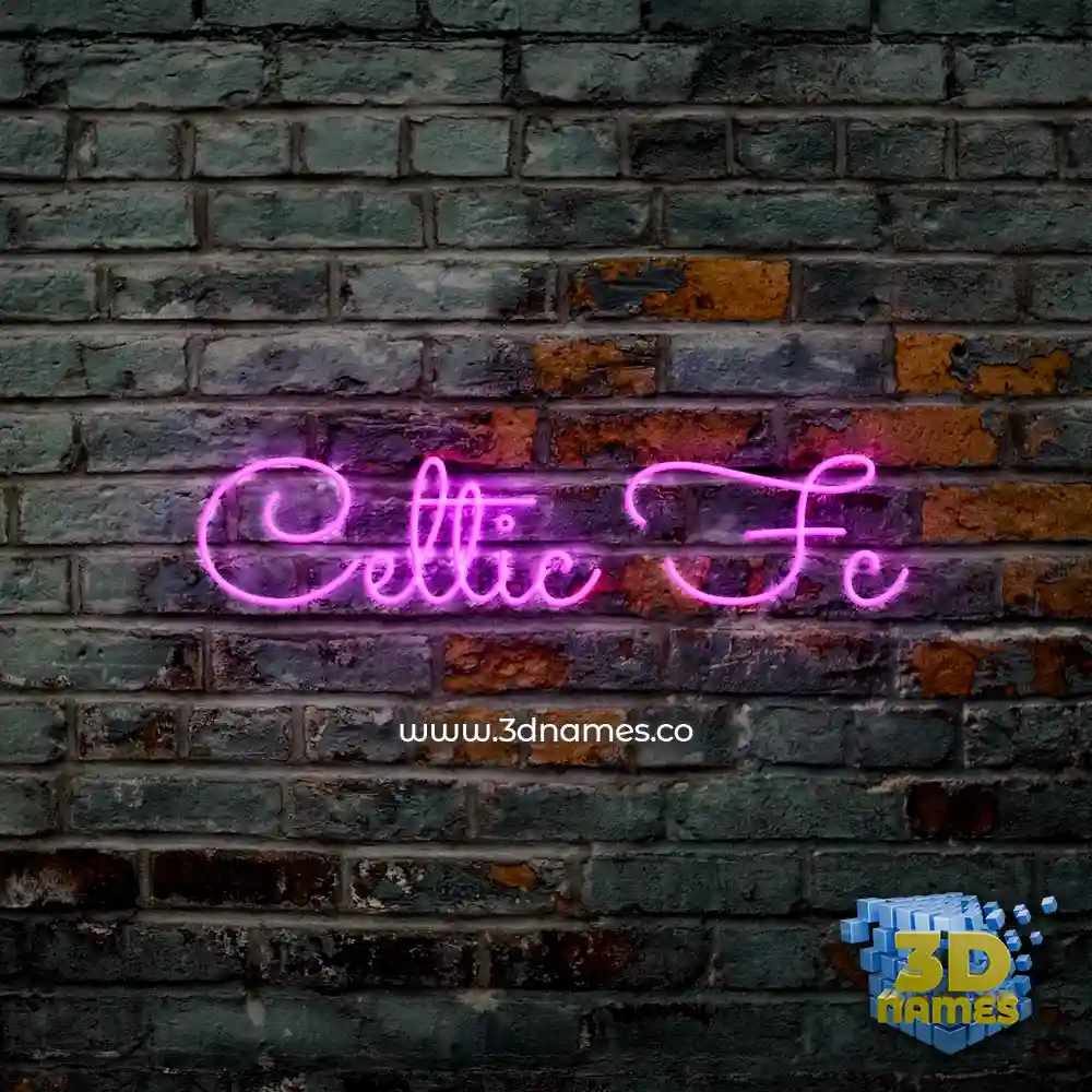 celtic fc in Pink Neon style - 3D name wallpaper
