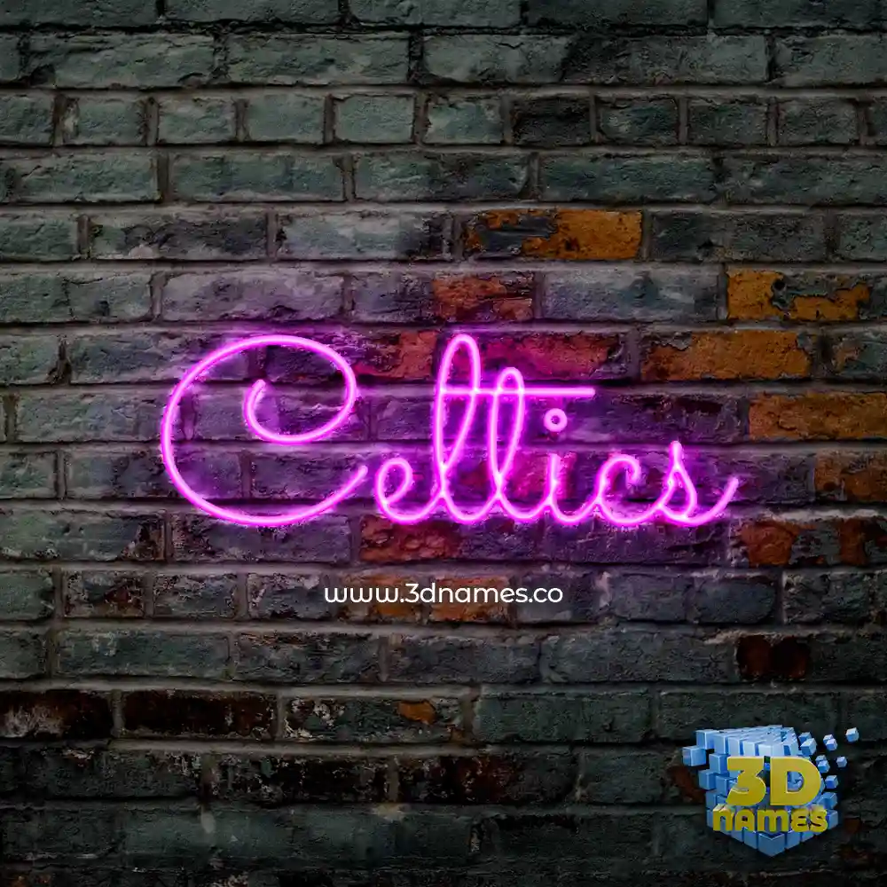 celtics in Pink Neon style - 3D name wallpaper