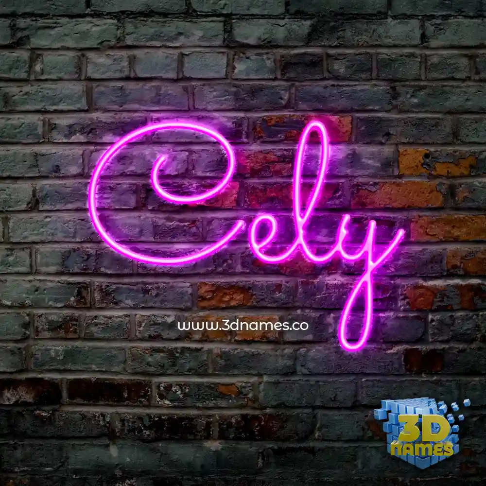 cely in Pink Neon style - 3D name wallpaper
