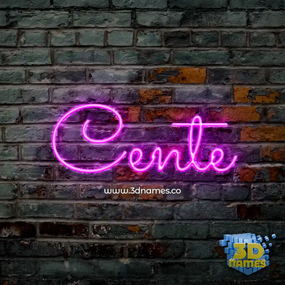 cente in Pink Neon style - 3D name wallpaper