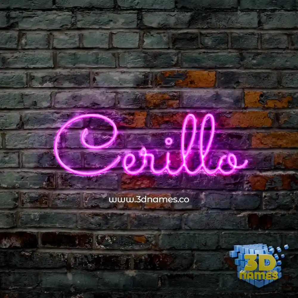 cerillo in Pink Neon style - 3D name wallpaper