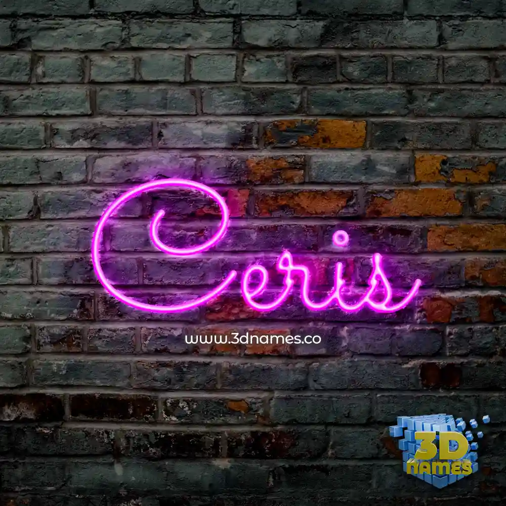 ceris in Pink Neon style - 3D name wallpaper