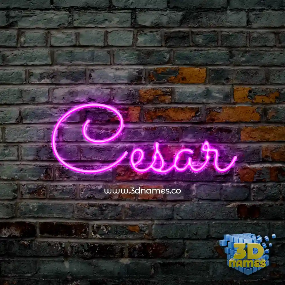 cesar in Pink Neon style - 3D name wallpaper