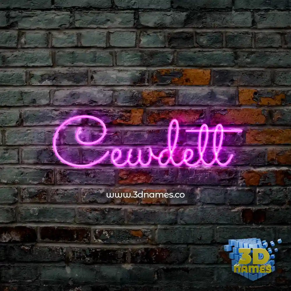 cewdett in Pink Neon style - 3D name wallpaper