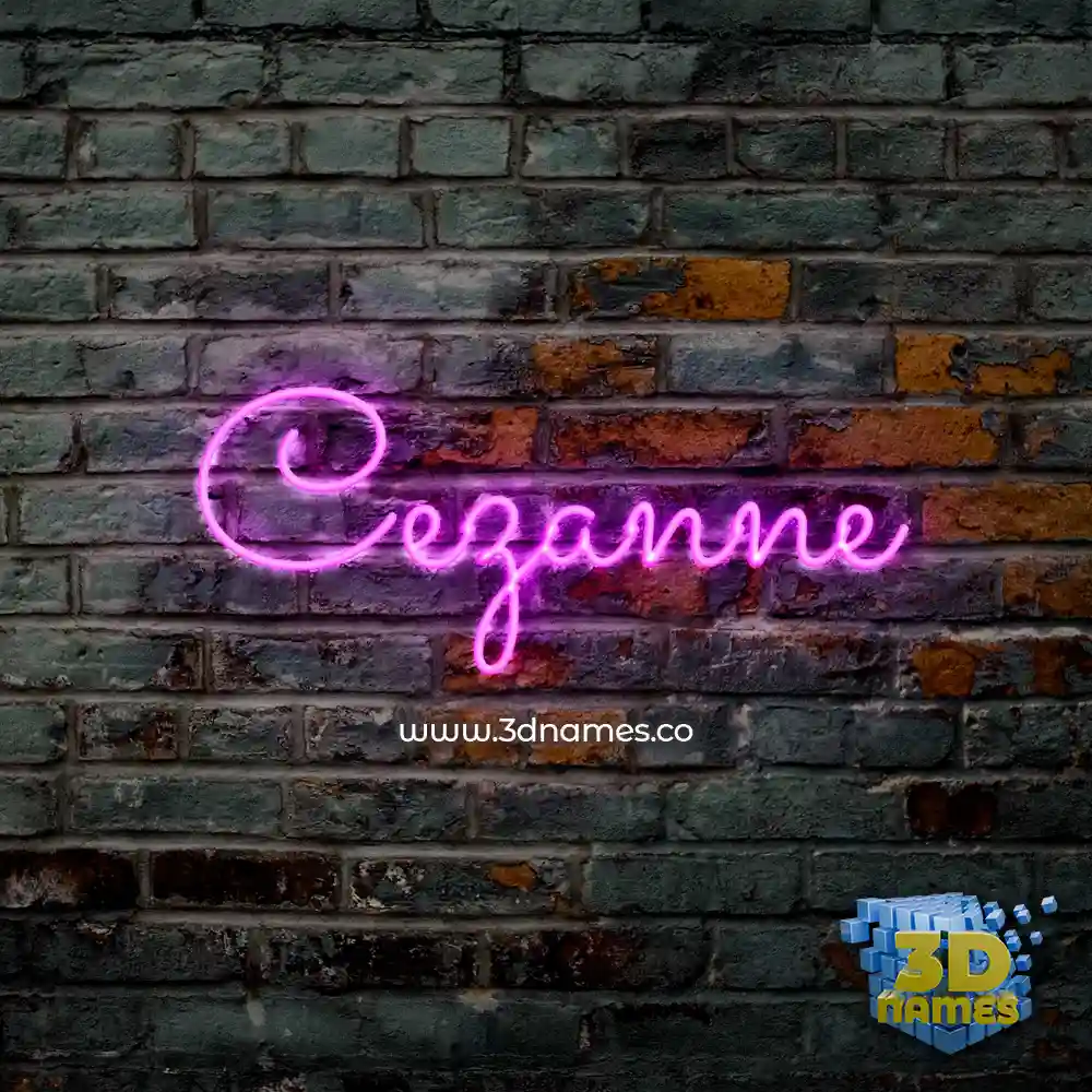cezanne in Pink Neon style - 3D name wallpaper