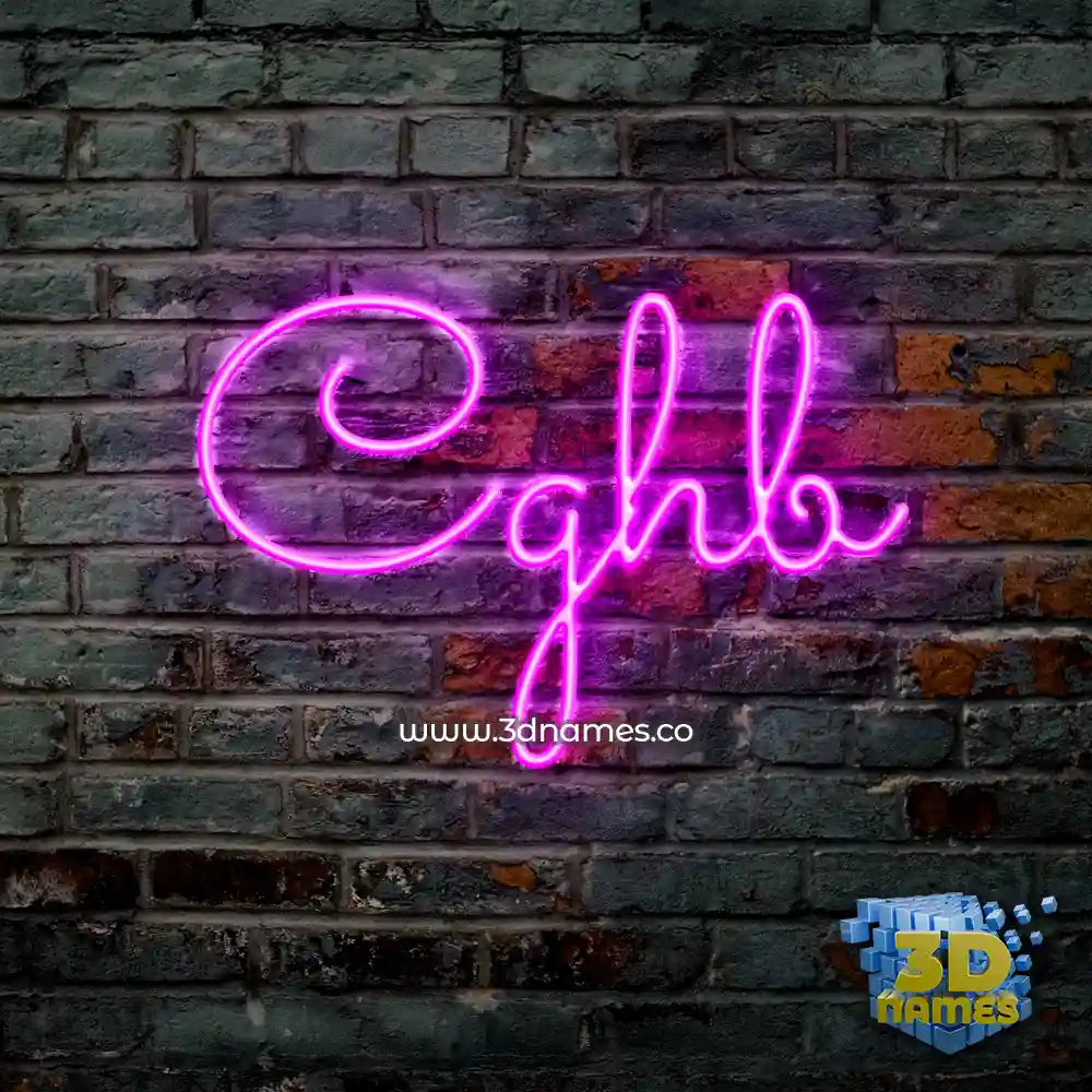 cghb in Pink Neon style - 3D name wallpaper