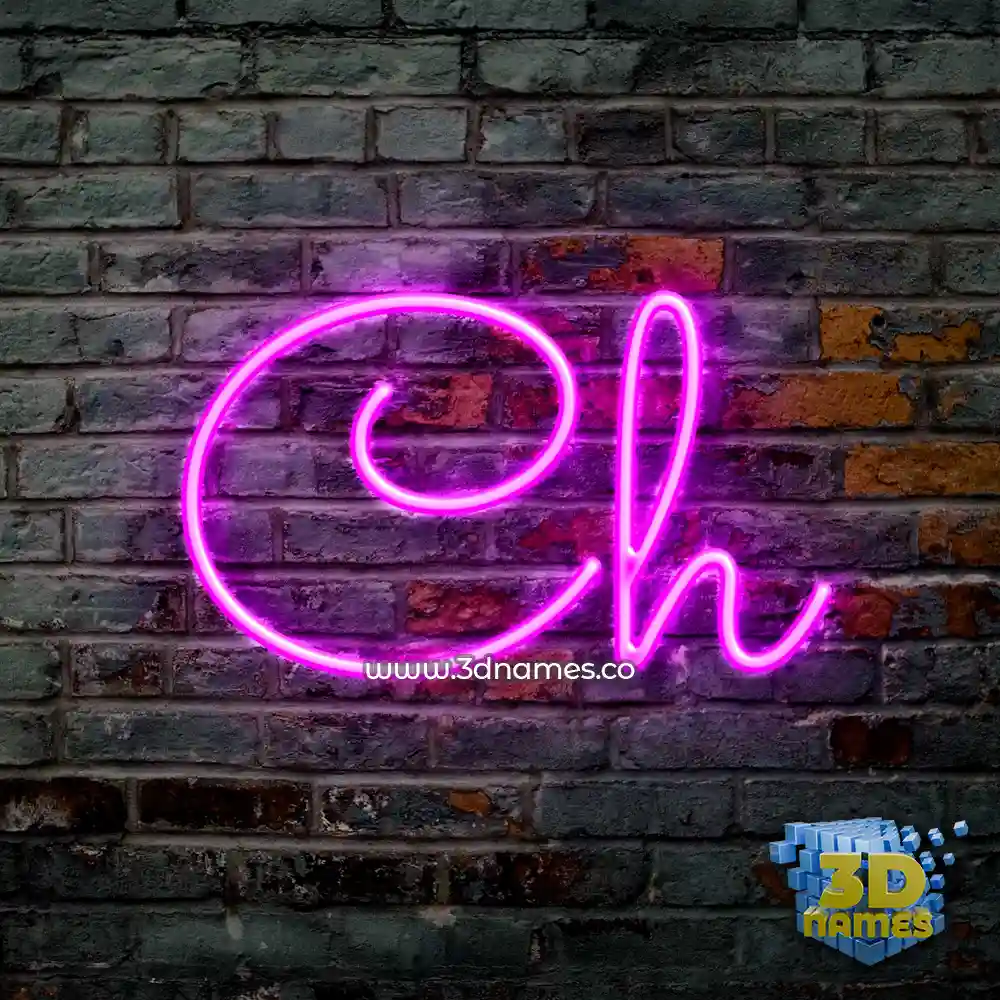 ch in Pink Neon style - 3D name wallpaper