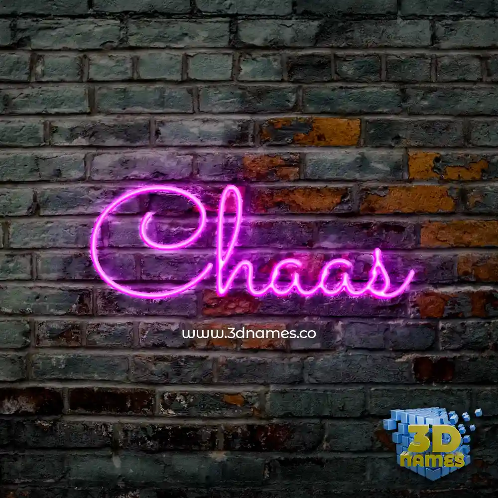 chaas in Pink Neon style - 3D name wallpaper