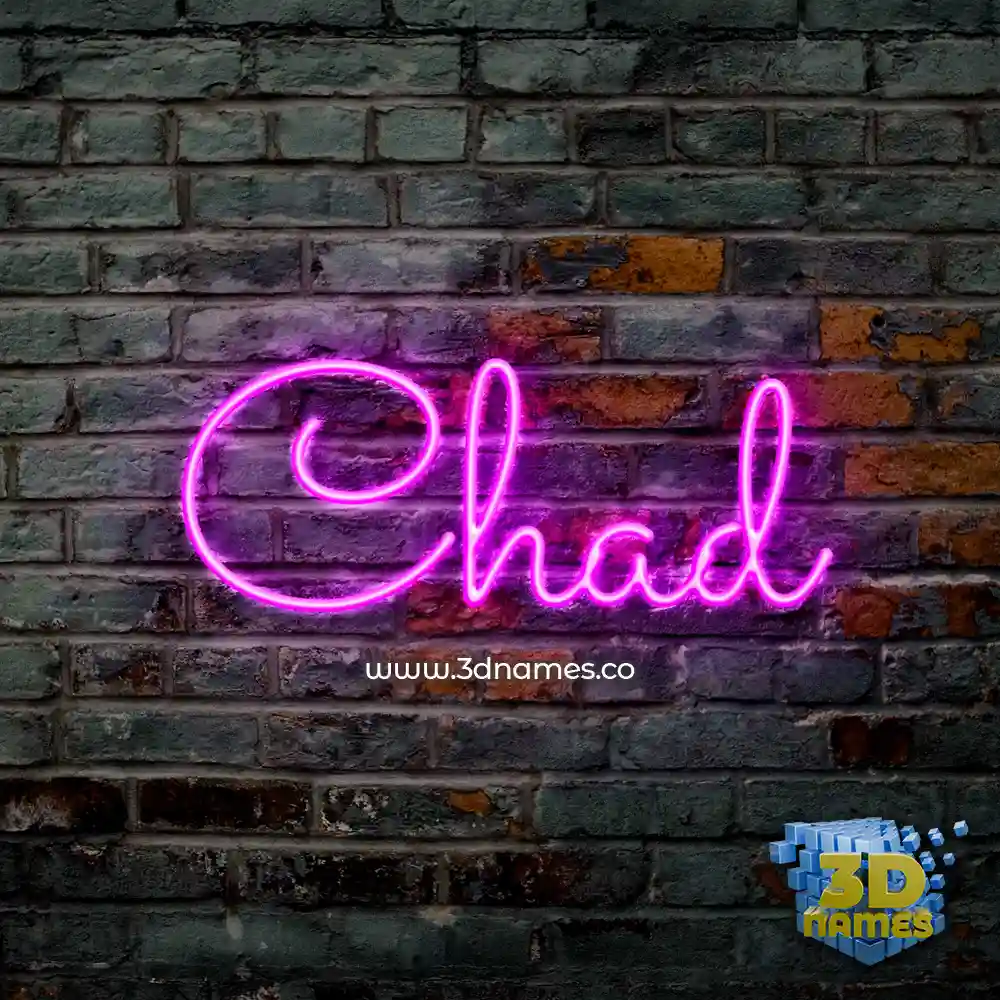 chad in Pink Neon style - 3D name wallpaper