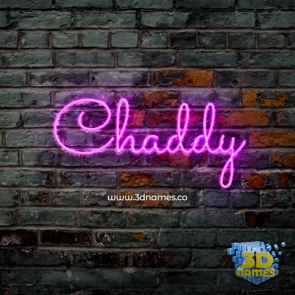 chaddy in Pink Neon style - 3D name wallpaper