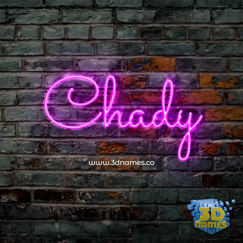 chady in Pink Neon style - 3D name wallpaper