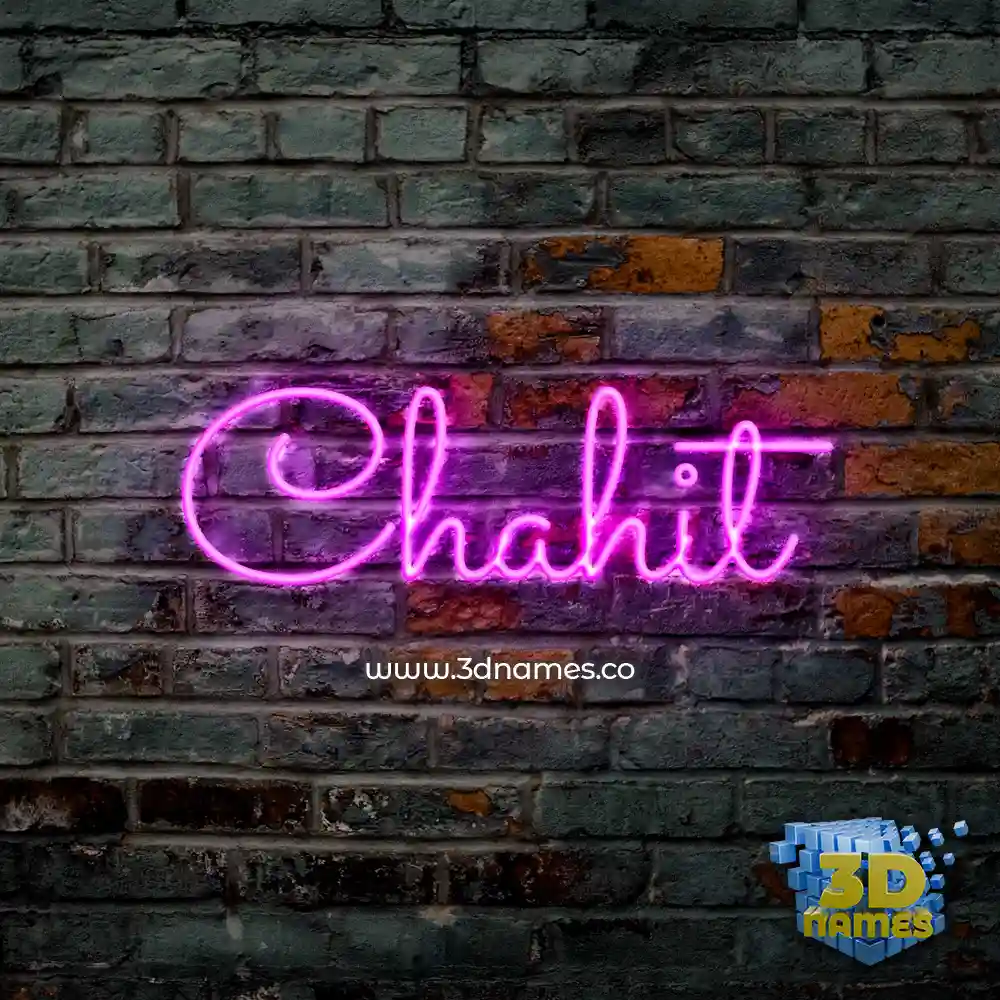 chahit in Pink Neon style - 3D name wallpaper