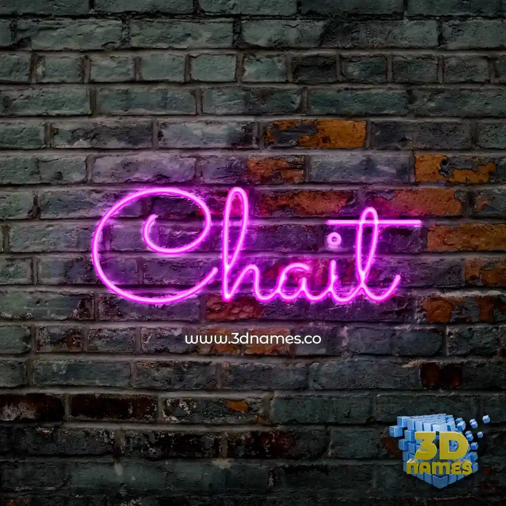 chait in Pink Neon style - 3D name wallpaper