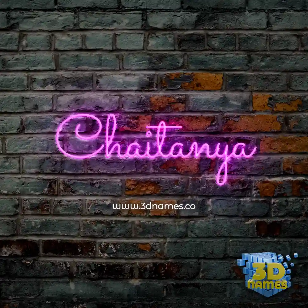 chaitanya in Pink Neon style - 3D name wallpaper