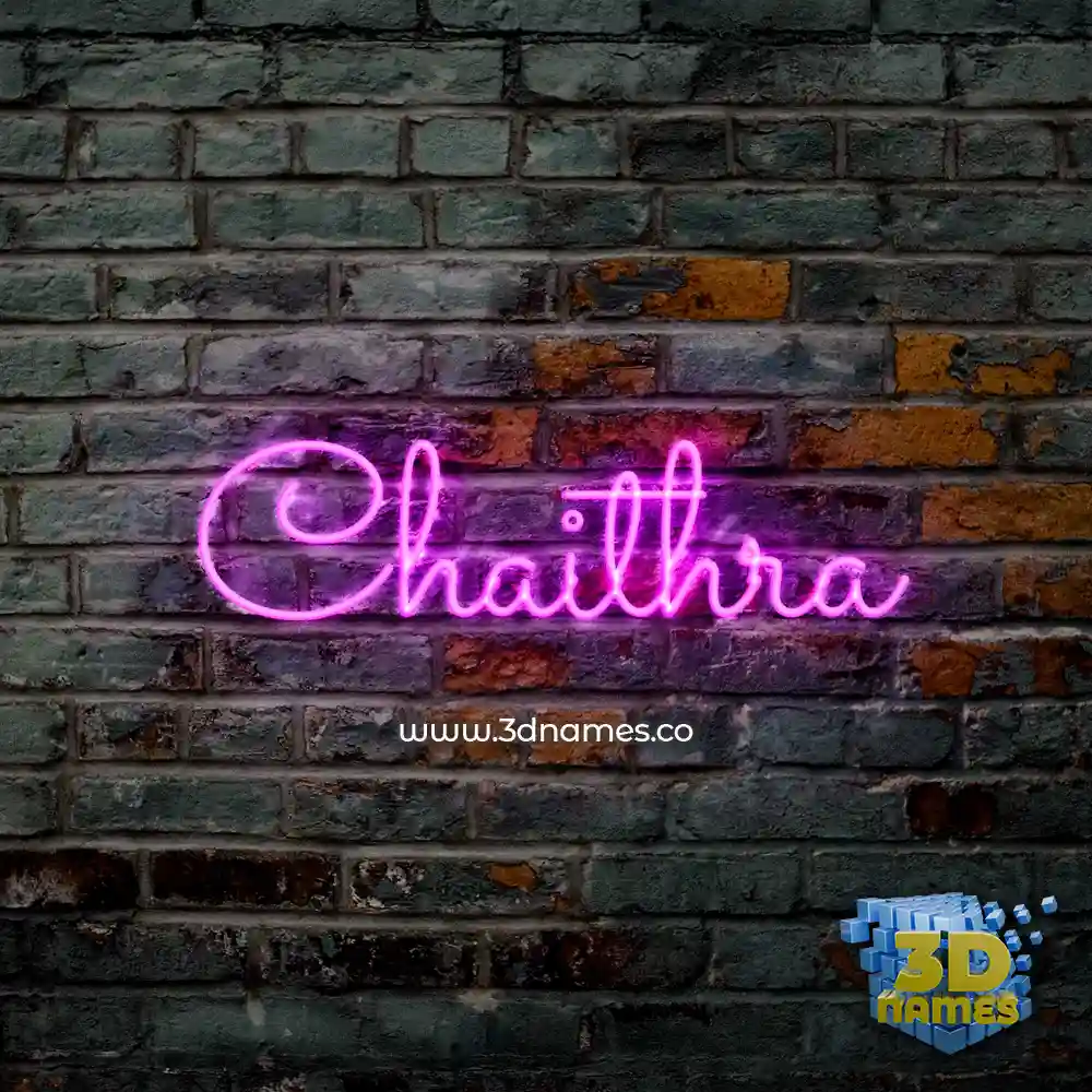 chaithra in Pink Neon style - 3D name wallpaper