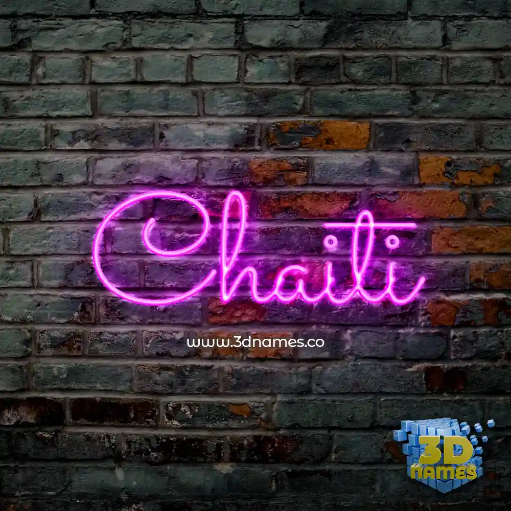 chaiti in Pink Neon style - 3D name wallpaper