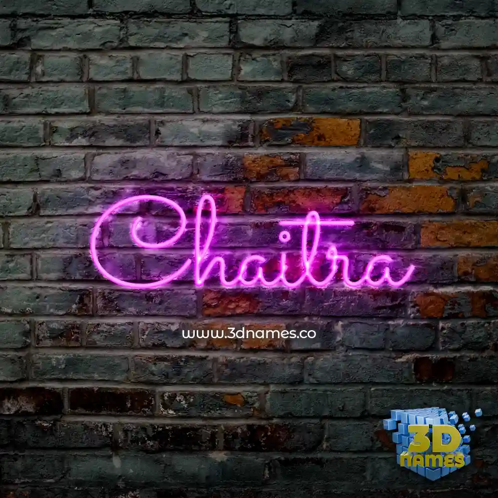 chaitra in Pink Neon style - 3D name wallpaper