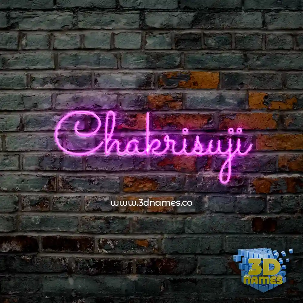 chakrisuji in Pink Neon style - 3D name wallpaper