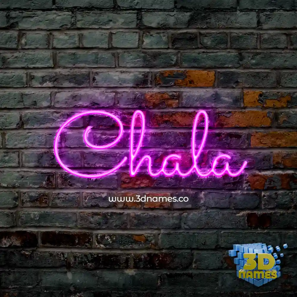 chala in Pink Neon style - 3D name wallpaper