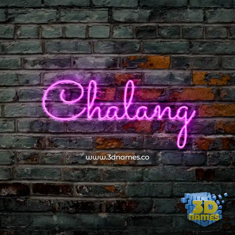 chalang in Pink Neon style - 3D name wallpaper