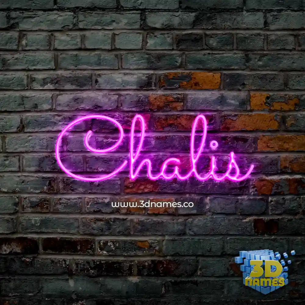 chalis in Pink Neon style - 3D name wallpaper