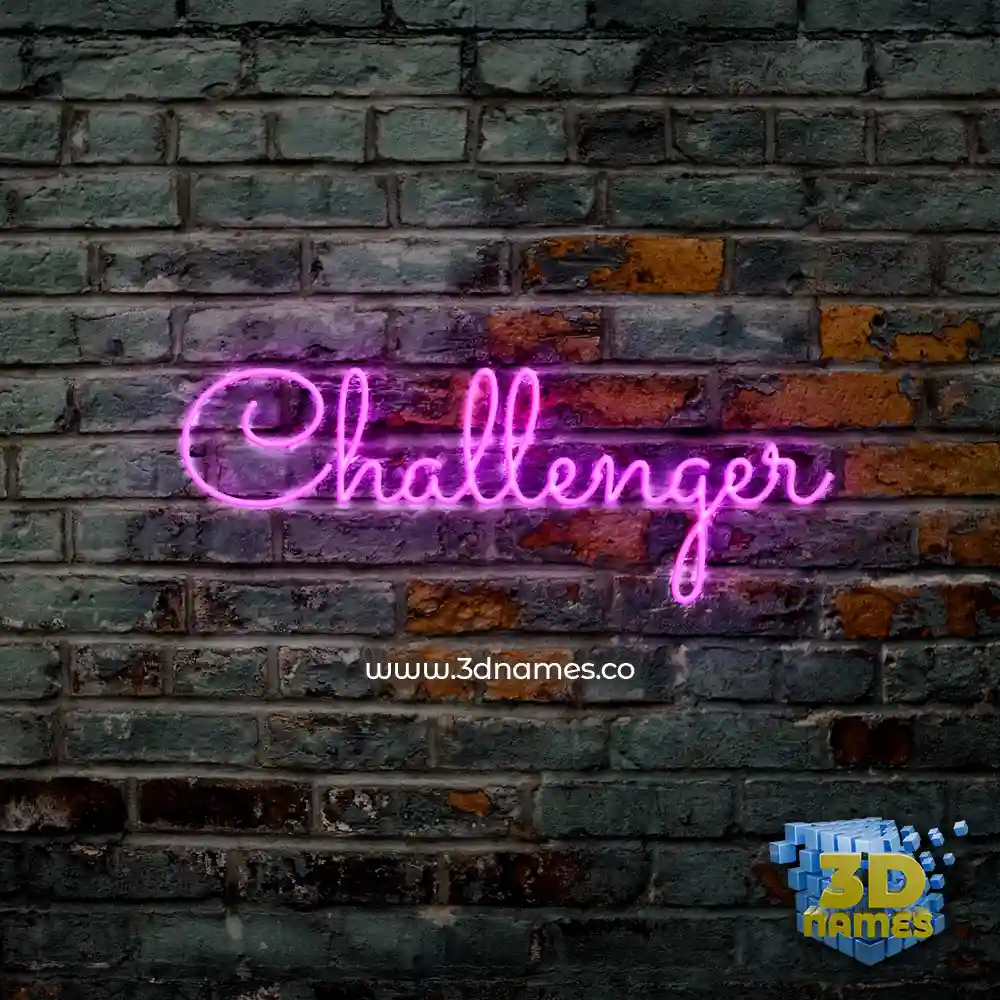challenger in Pink Neon style - 3D name wallpaper