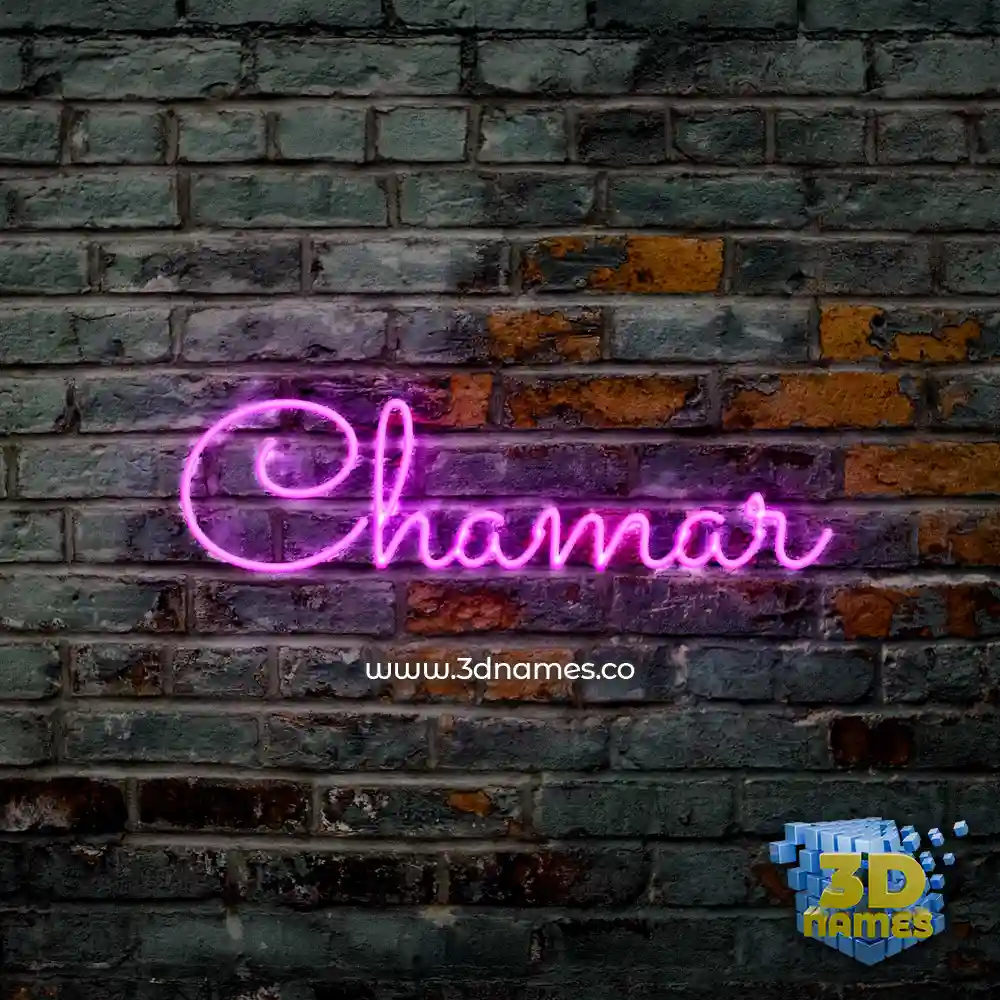 chamar in Pink Neon style - 3D name wallpaper