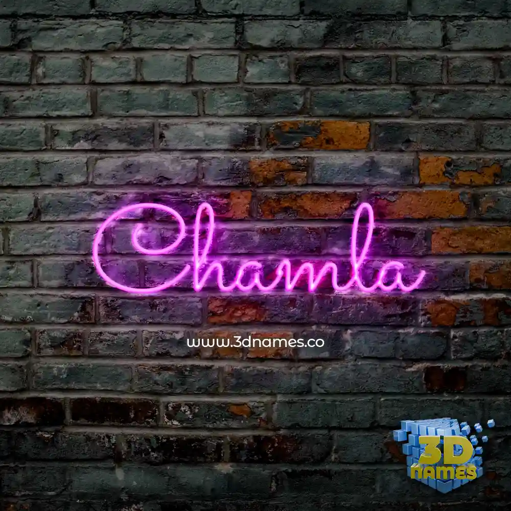 chamla in Pink Neon style - 3D name wallpaper