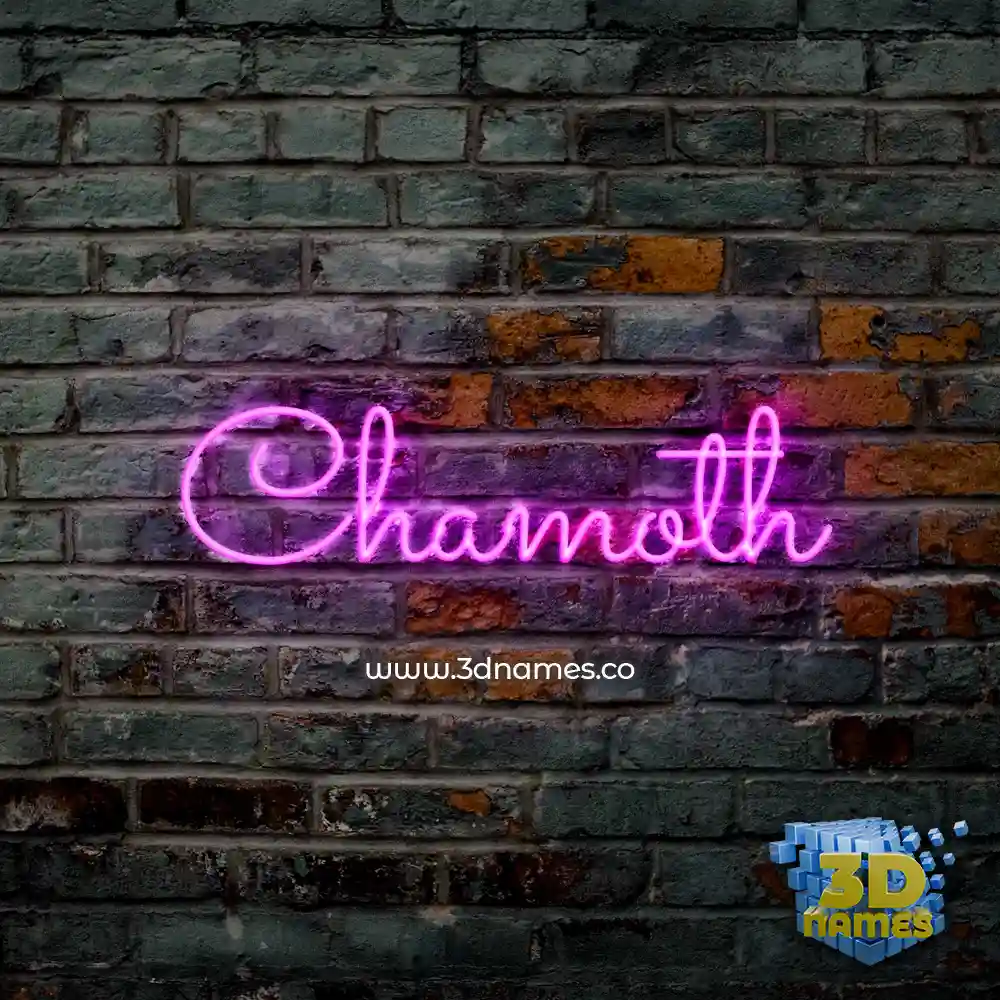 chamoth in Pink Neon style - 3D name wallpaper