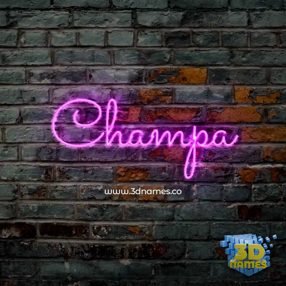 champa in Pink Neon style - 3D name wallpaper