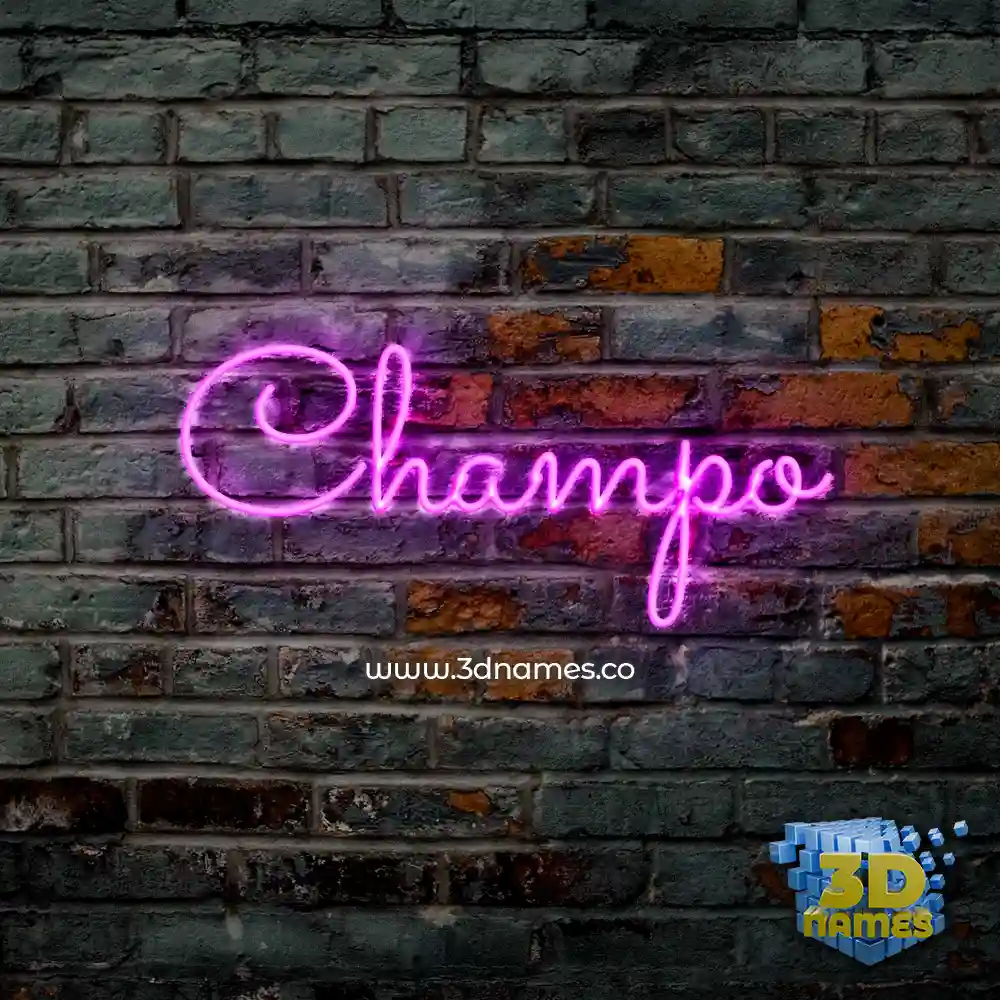 champo in Pink Neon style - 3D name wallpaper
