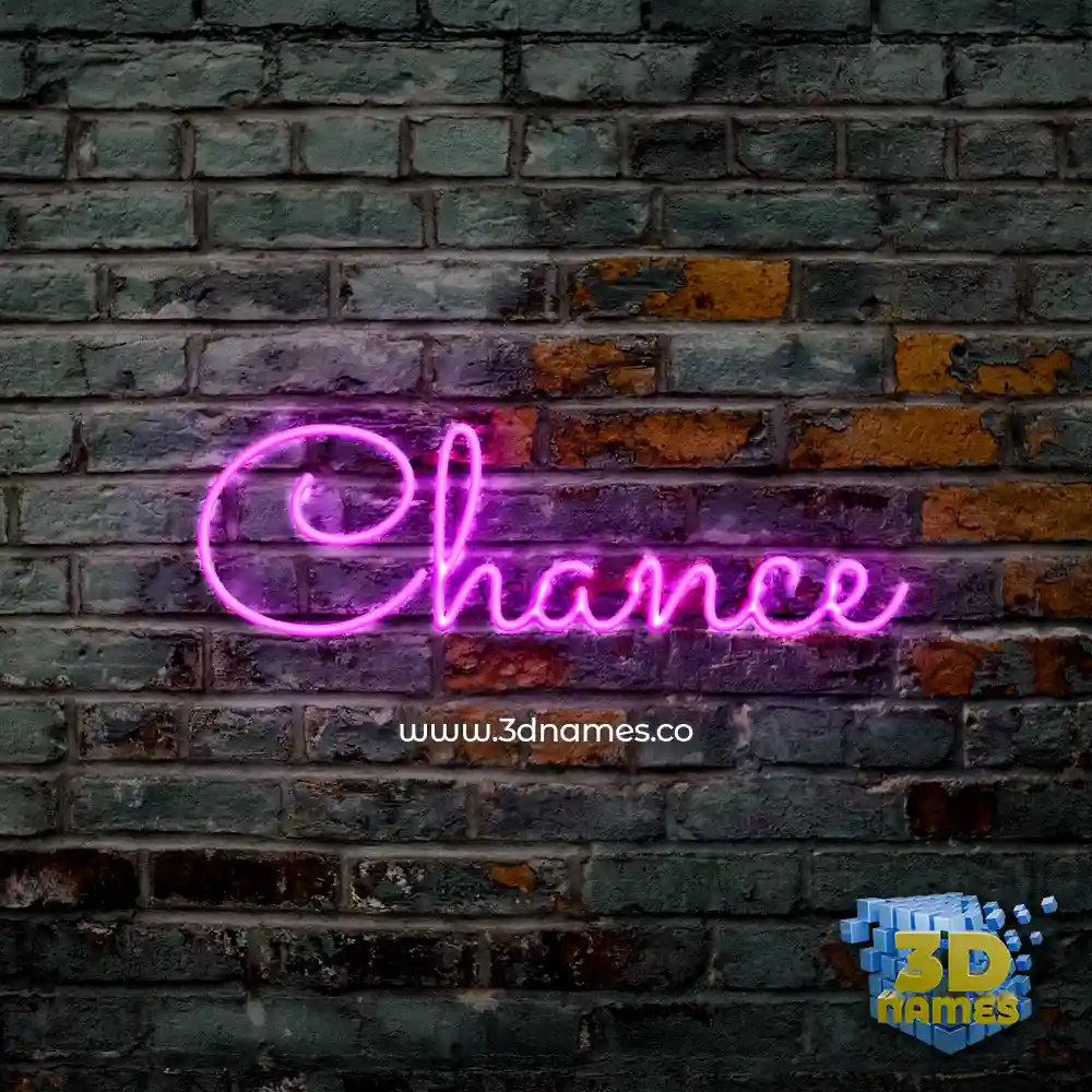 chance in Pink Neon style - 3D name wallpaper
