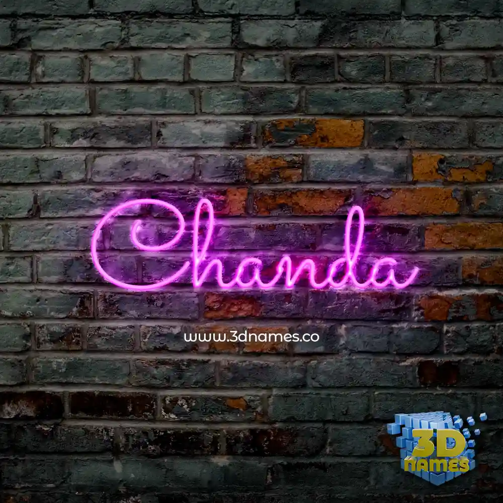 chanda in Pink Neon style - 3D name wallpaper