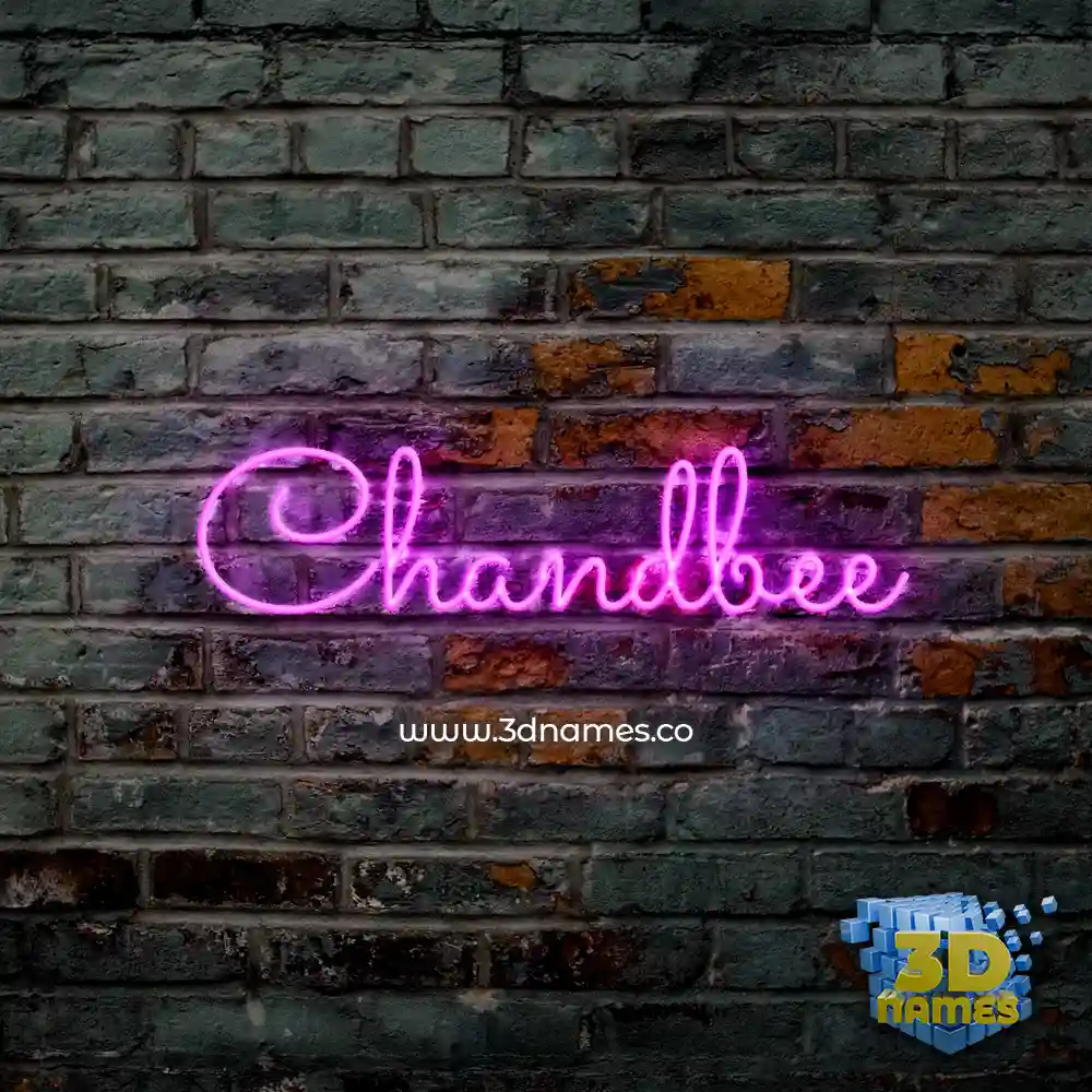 chandbee in Pink Neon style - 3D name wallpaper